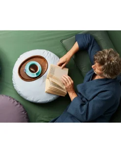 Suite 702 Coussins|Coussins-Organic Cotton Percale Round Cushion Vert sapin