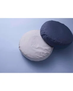 Suite 702 Coussins|Coussins-Organic Cotton Percale Round Cushion Bleu marine