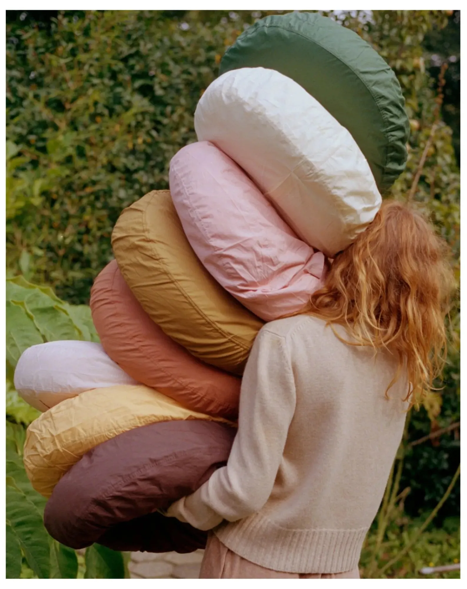 Suite 702 Coussins|Coussins-Organic Cotton Percale Round Cushion Blush