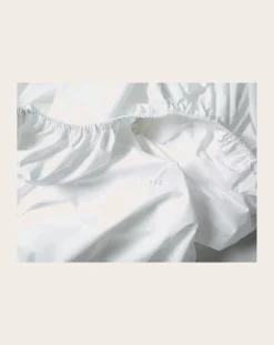 Suite 702 Linge De Lit-Organic Percale Fitted Sheet Blanc