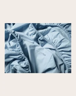 Suite 702 Linge De Lit-Organic Percale Fitted Sheet Bleu ciel