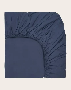 Suite 702 Linge De Lit-Organic Percale Fitted Sheet Bleu marine