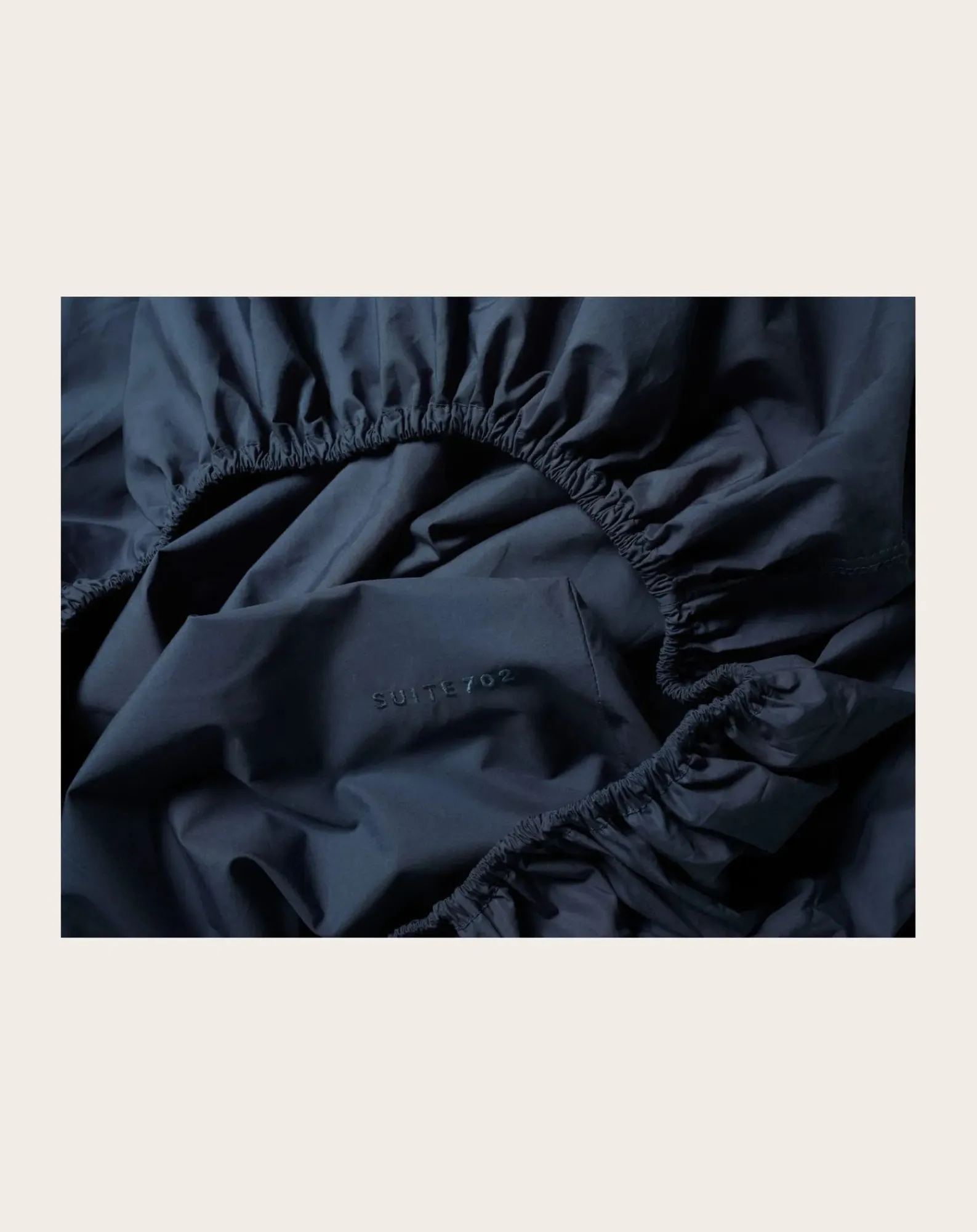 Suite 702 Linge De Lit-Organic Percale Fitted Sheet Bleu marine