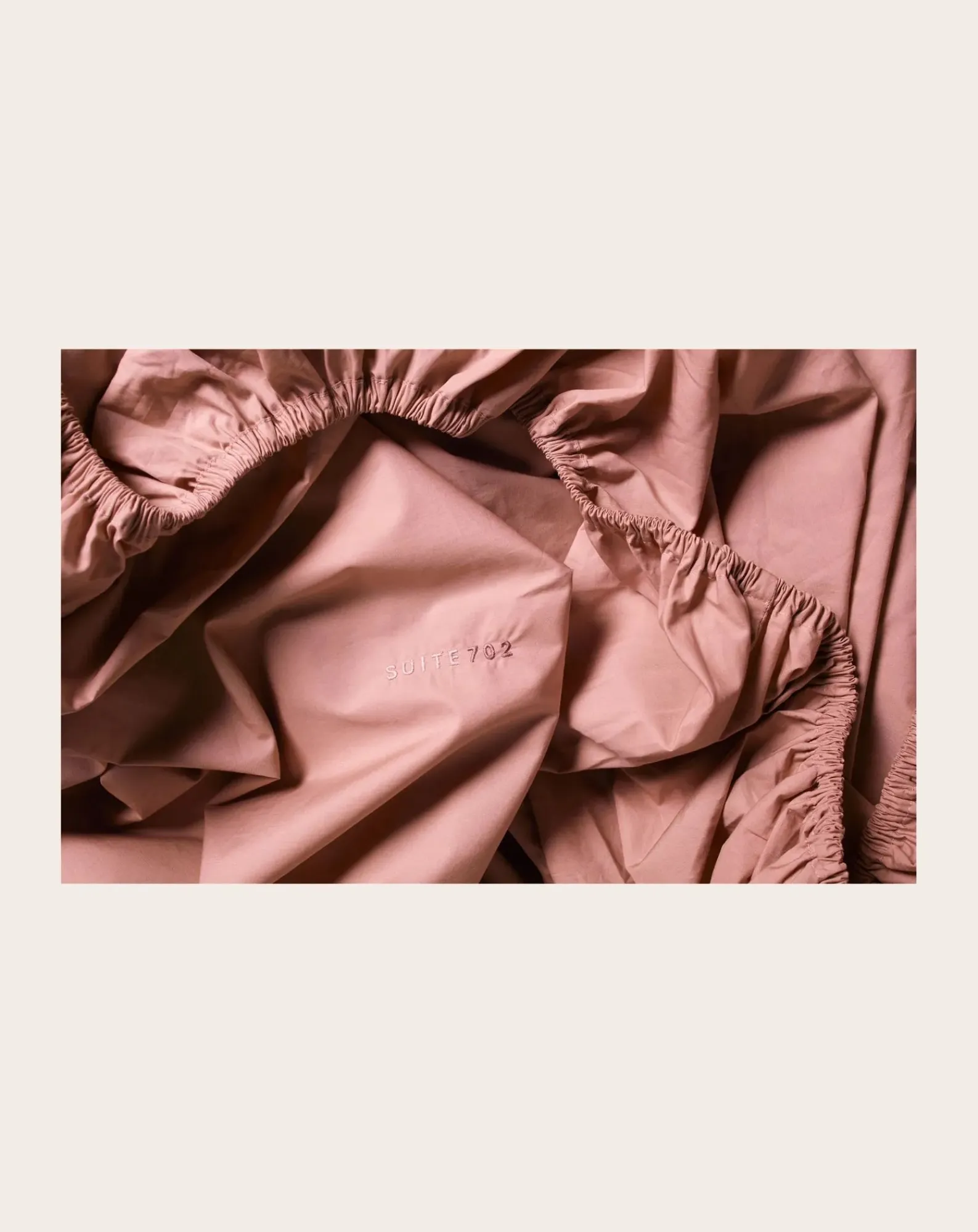 Suite 702 Linge De Lit-Organic Percale Fitted Sheet Rose poudré