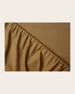 Suite 702 Linge De Lit-Organic Percale Fitted Sheet Khaki