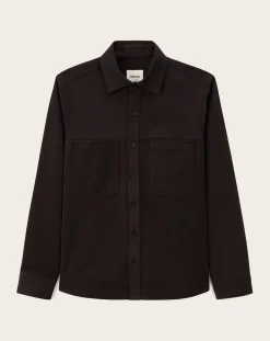 Noyoco Chemises-Ottawa Dark grey organic cotton overshirt Gris foncé