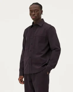 Noyoco Chemises-Ottawa Dark grey organic cotton overshirt Gris foncé