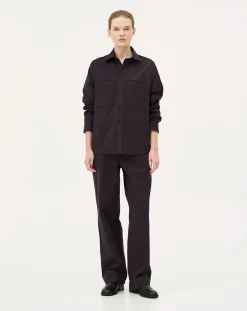 Noyoco Chemises-Ottawa Dark grey organic cotton overshirt Gris foncé