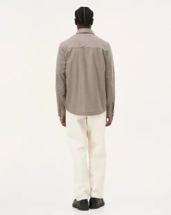 Noyoco Chemises-Ottawa Mushroom Virgin Wool Overshirt Taupe