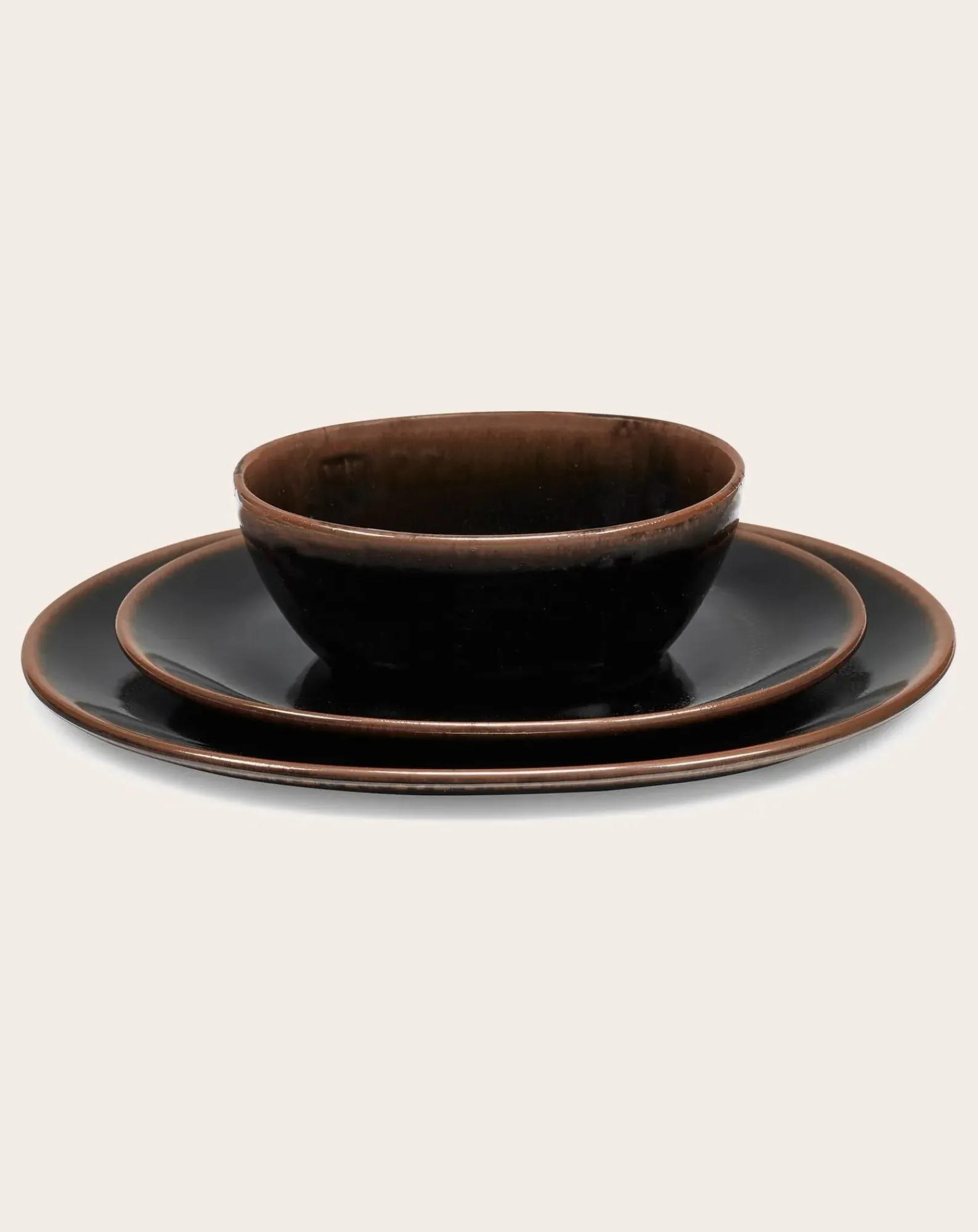 Serax Vaisselle-Out of lines bowls, Uncharted - Set of 2 Marron