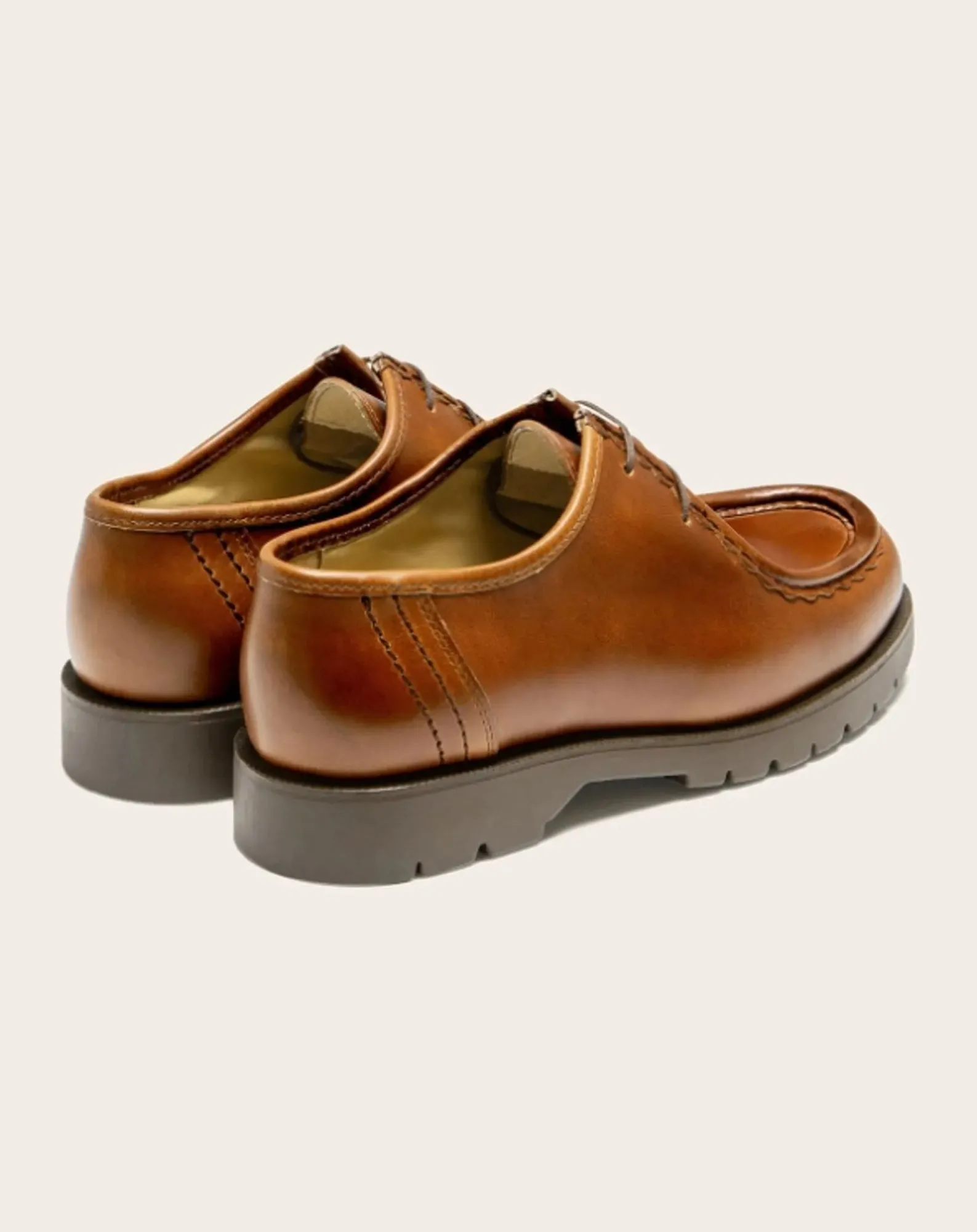 Kleman Derbies, Mocassins-Padror TH Leather Derbies Notched Sole Cognac