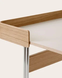 & Tradition Tables, Bureaux-Pavilion AV17 Desk, Chrome Base Chêne