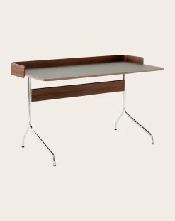 & Tradition Tables, Bureaux-Pavilion AV17 Desk, Chrome Base Noyer
