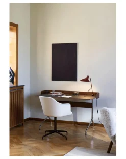 & Tradition Tables, Bureaux-Pavilion AV17 Desk, Chrome Base Noyer