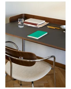 & Tradition Tables, Bureaux-Pavilion AV17 Desk, Chrome Base Noyer