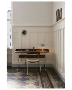 & Tradition Tables, Bureaux-Pavilion AV17 Desk, Chrome Base Noyer