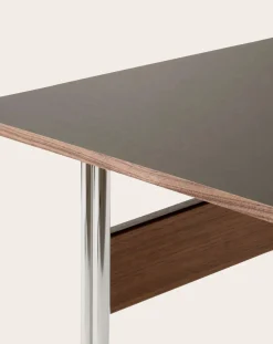 & Tradition Tables, Bureaux-Pavilion AV16 Desk, Chrome Base Noyer