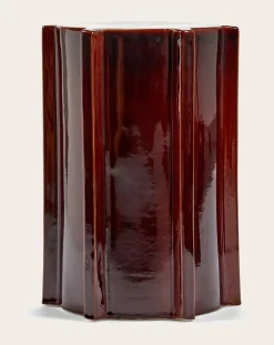 Serax Tables, Bureaux-Pawn stoneware side table, Marie Michielssen Rouge Brun