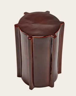 Serax Tables, Bureaux-Pawn stoneware side table, Marie Michielssen Rouge Brun