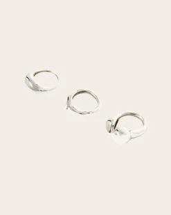 Misho Bagues-Pebble Layering Rings Argenté