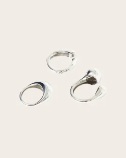 Misho Bagues-Pebble Layering Rings Argenté