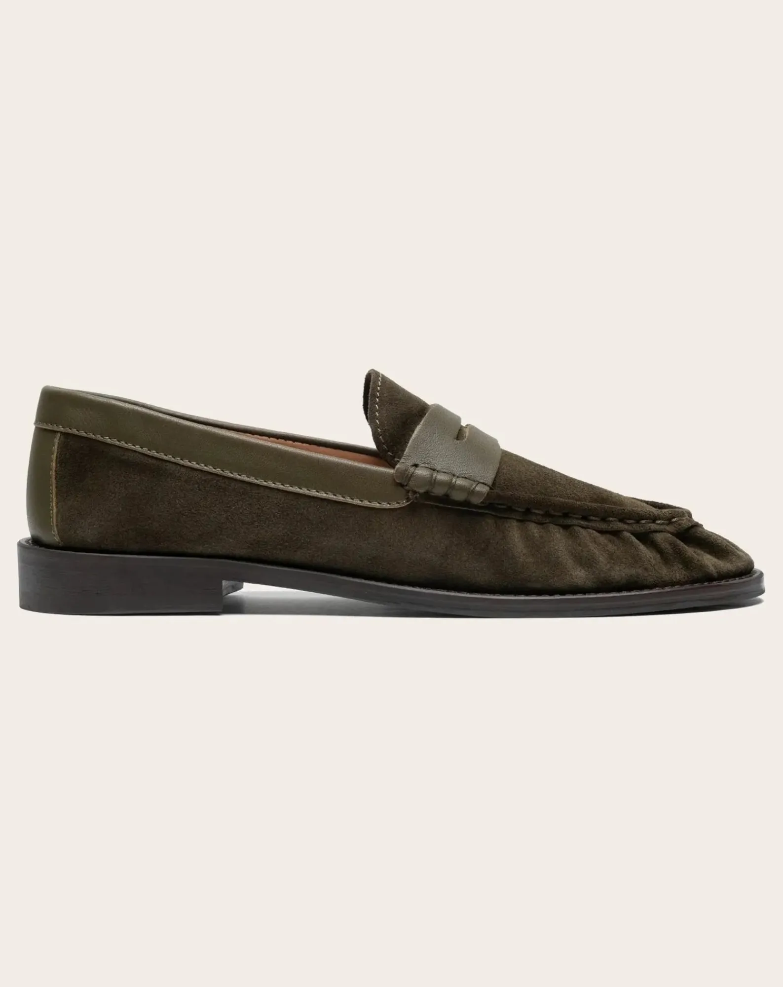 Lachoix Derbies, Mocassins-Penny Suede Loafers Vert kaki