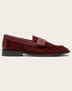 Lachoix Derbies, Mocassins-Penny Suede Loafers Bordeaux