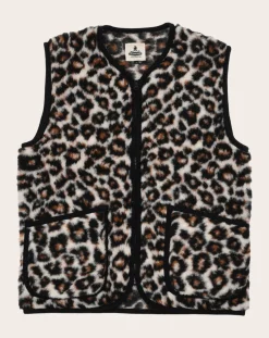 Coldbreaker Pulls, Gilets|Pulls, Gilets-Pepitko Vest Wool Leopard Sleeveless Vest Beige