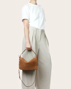 Jérôme Dreyfuss Sacs À Main-Pepito M Velvet crust bag Tabac