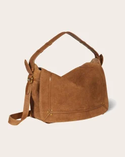 Jérôme Dreyfuss Sacs À Main-Pepito M Velvet crust bag Tabac
