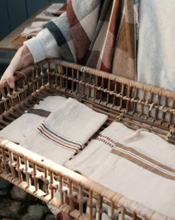 Libeco Linge De Table|Linge De Table, Sets De Table-Perry Multistripe napkin Ecru