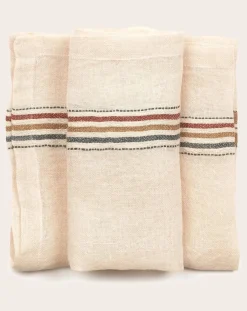 Libeco Linge De Table|Linge De Table, Sets De Table-Perry Multistripe napkin Ecru