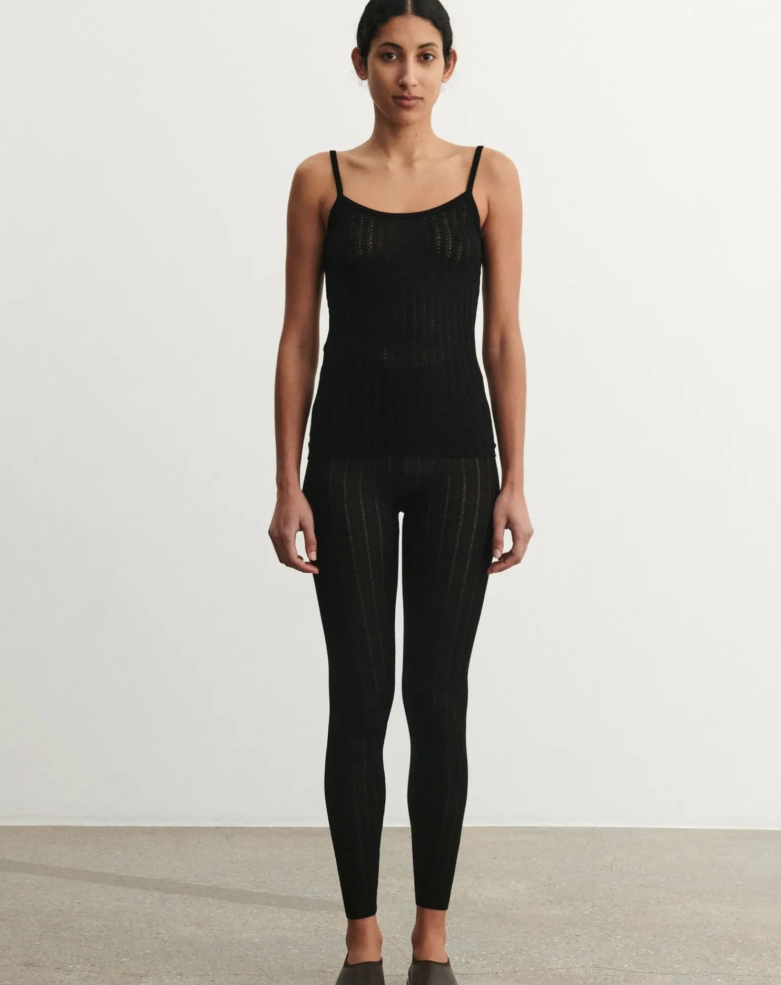 FUB Pantalons, Jeans-Pointelle Legging Merino Wool - Women's Collection Noir