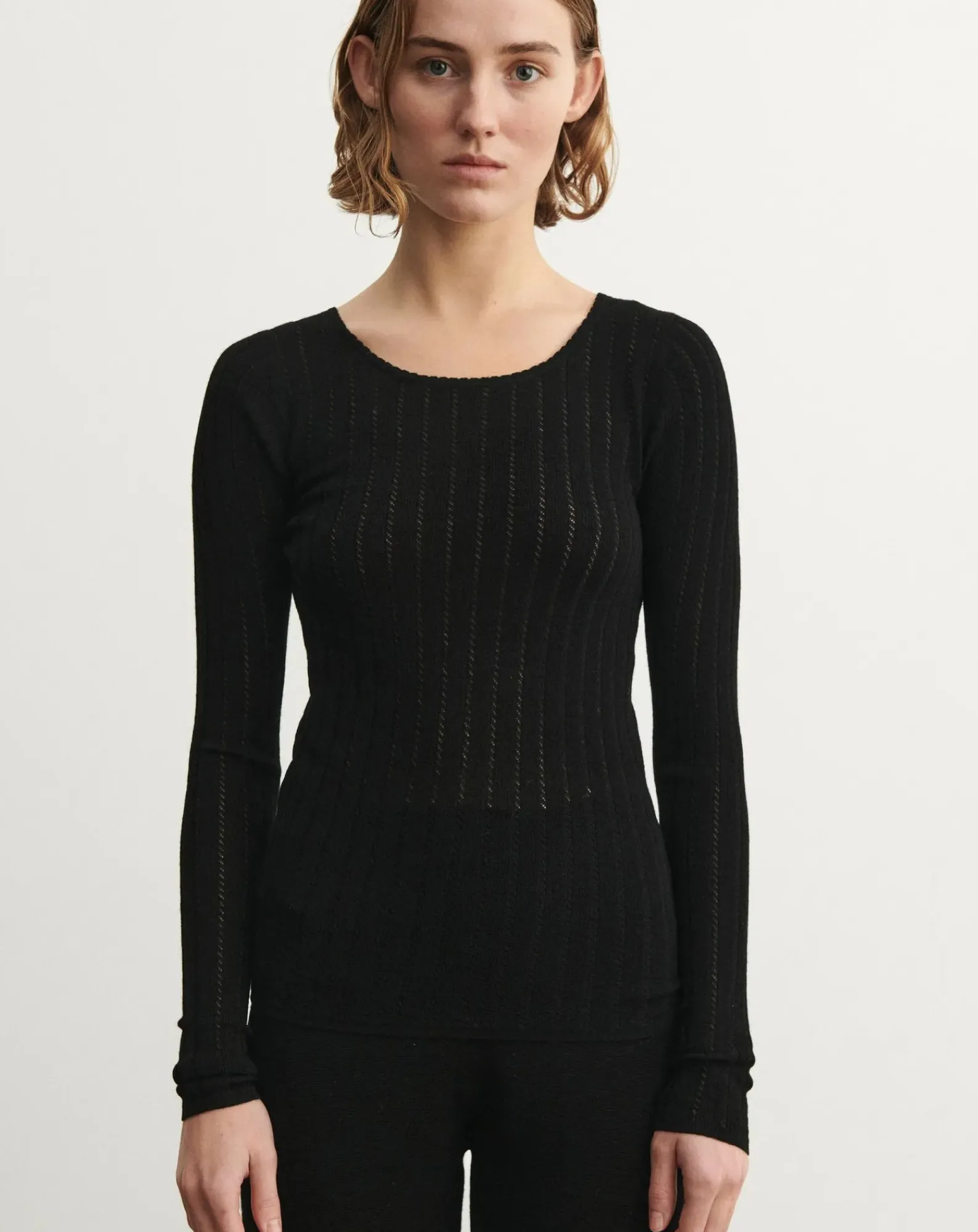 FUB Tee-Shirts, Tops-Pointelle Merino Wool Underpants - Women's Collection Noir