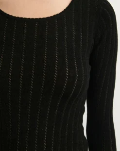 FUB Tee-Shirts, Tops-Pointelle Merino Wool Underpants - Women's Collection Noir