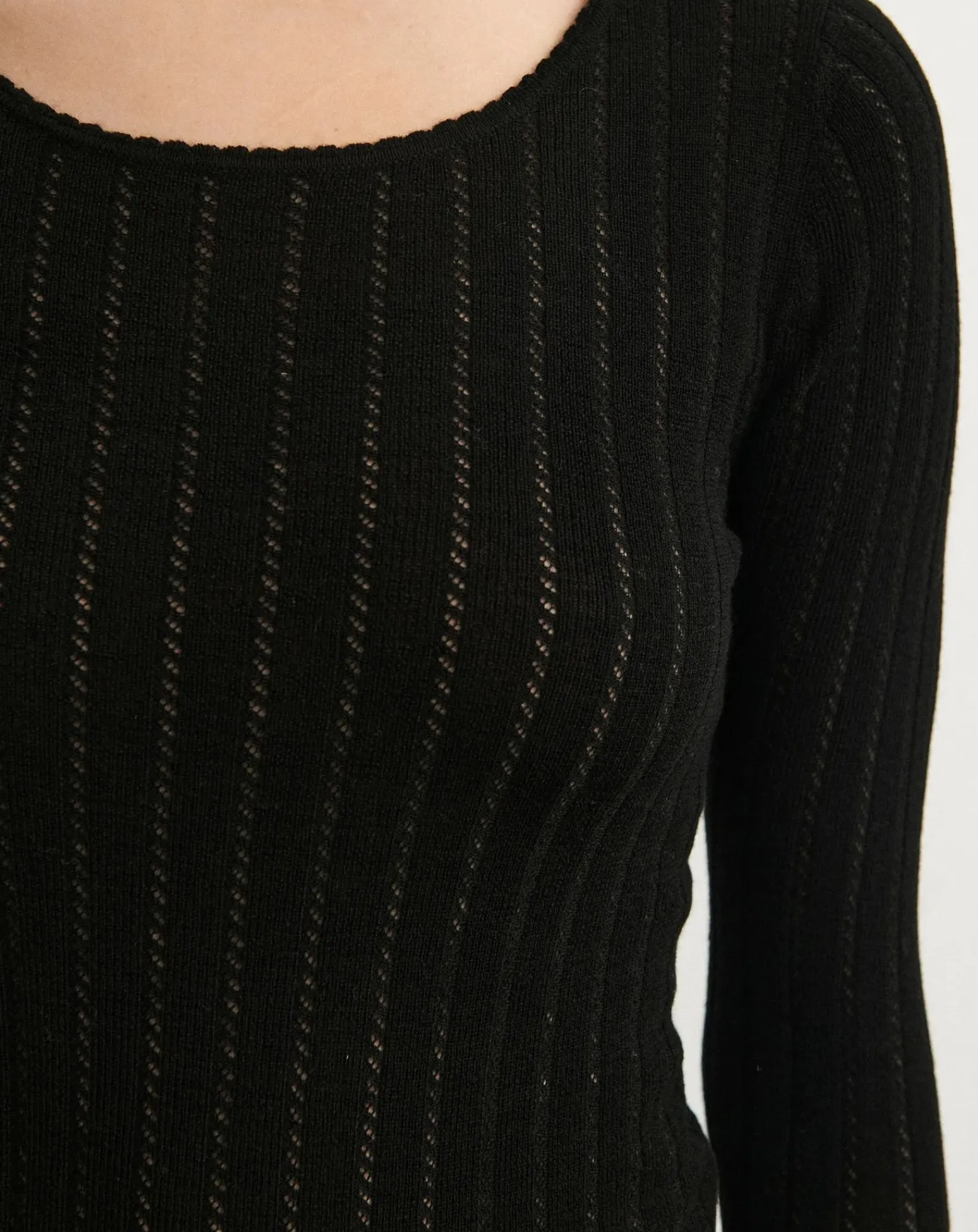 FUB Tee-Shirts, Tops-Pointelle Merino Wool Underpants - Women's Collection Noir