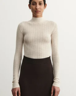 FUB Tee-Shirts, Tops-Pointelle Wool Merino Underpants - Women's Collection Ecru