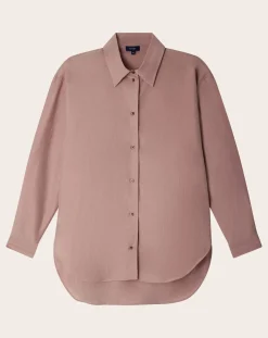 Soeur Blouses, Chemises-Pomegranate organic cotton shirt Bois de rose