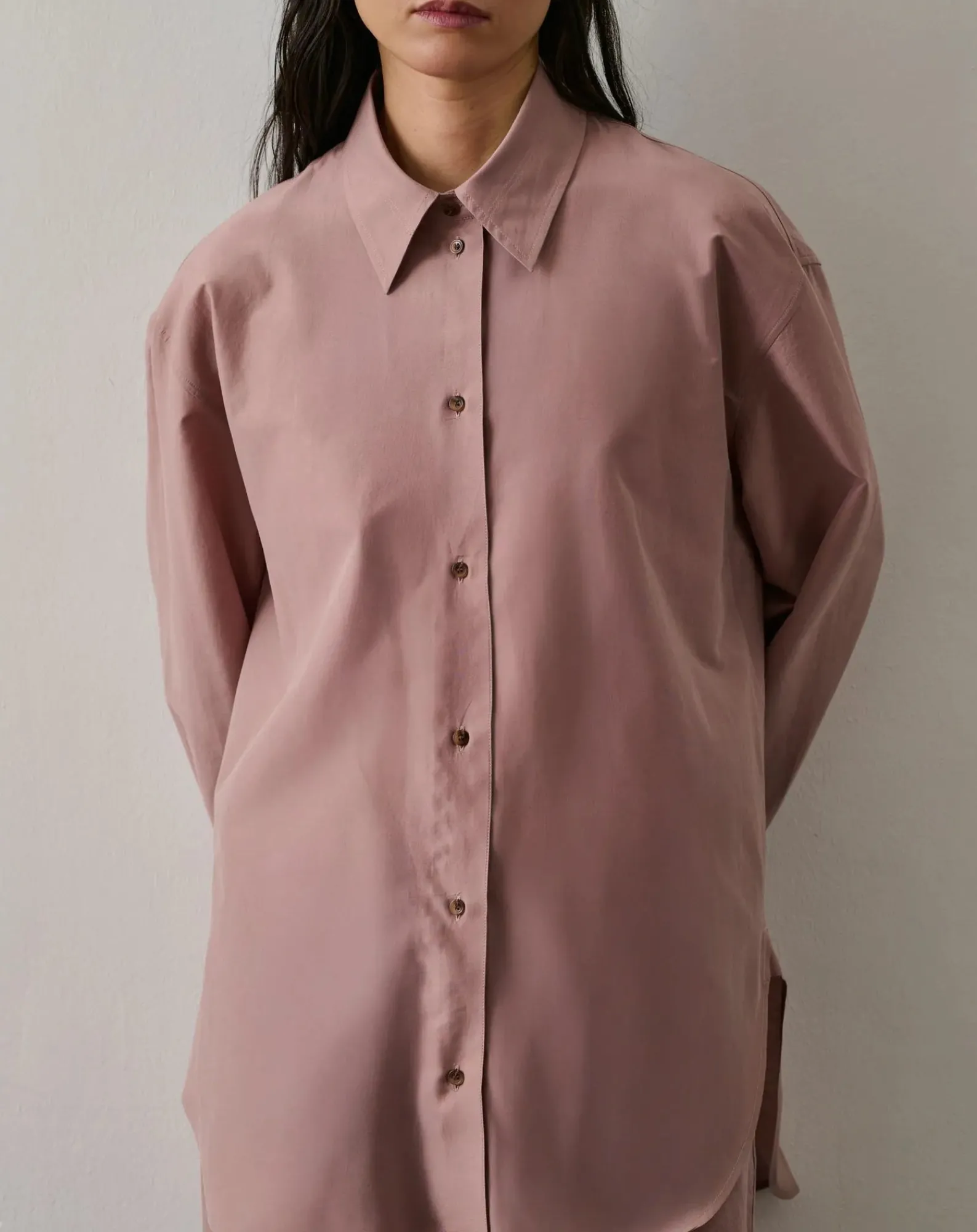 Soeur Blouses, Chemises-Pomegranate organic cotton shirt Bois de rose