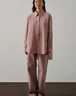 Soeur Blouses, Chemises-Pomegranate organic cotton shirt Bois de rose