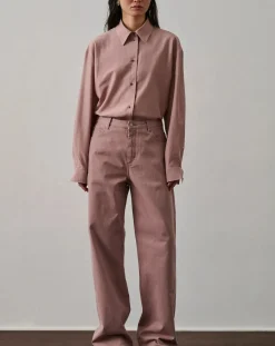 Soeur Blouses, Chemises-Pomegranate organic cotton shirt Bois de rose
