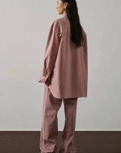 Soeur Blouses, Chemises-Pomegranate organic cotton shirt Bois de rose