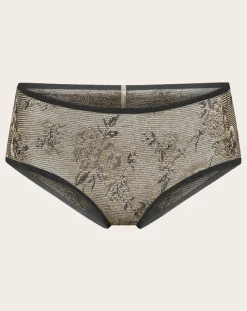 Momoni Lingerie, Chaussettes-Printed Purple Metallic Panties Vert kaki