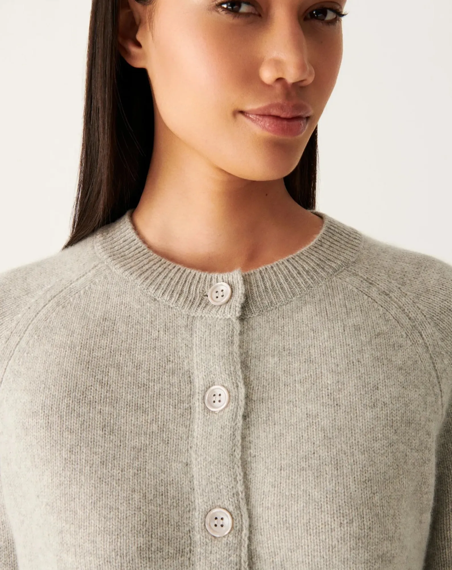 Bompard Pulls, Gilets-Raglan Cashmere Cardigan Gris argent