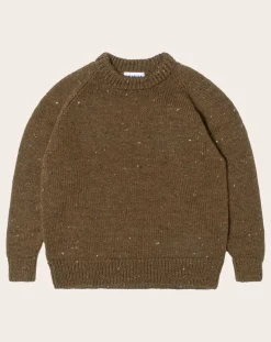 Origin Knitwear Pulls, Gilets-Raglan Chunky Wool Sweater Khaki