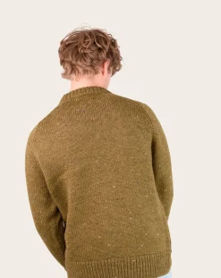 Origin Knitwear Pulls, Gilets-Raglan Chunky Wool Sweater Khaki
