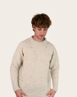 Origin Knitwear Pulls, Gilets-Raglan Chunky Wool Sweater Ecru
