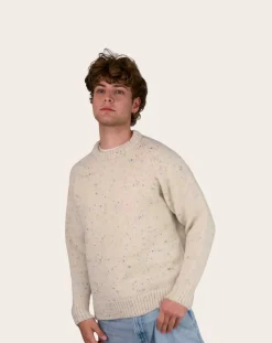 Origin Knitwear Pulls, Gilets-Raglan Chunky Wool Sweater Ecru