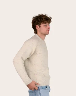 Origin Knitwear Pulls, Gilets-Raglan Chunky Wool Sweater Ecru
