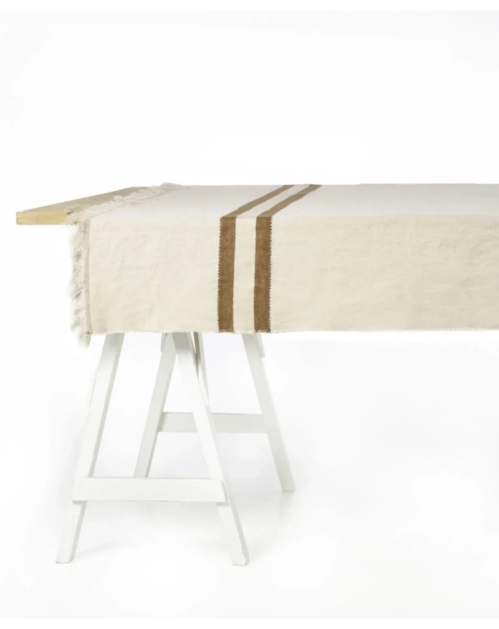 Libeco Linge De Table|Linge De Table, Sets De Table-Railway tablecloth Crème